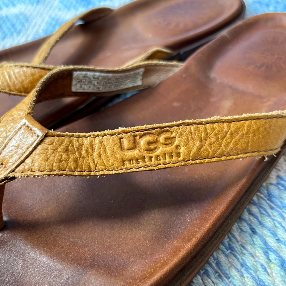 UGG Leather Flip Flops